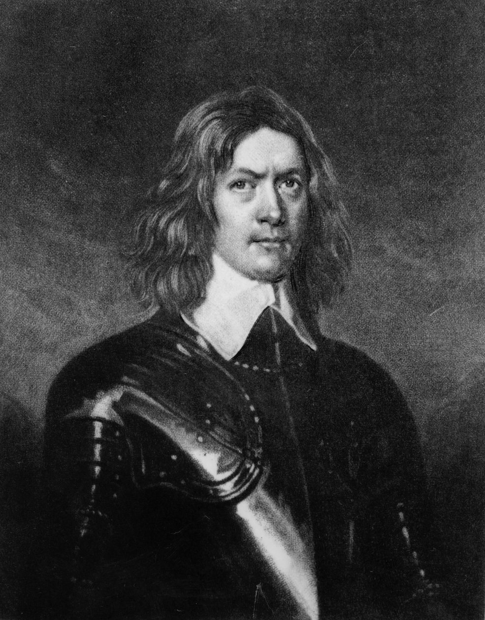 John Hampden (1594-1643), ilustrace z knihy "Portréty významných osobností britské historie", (mezzotinta) od English School
