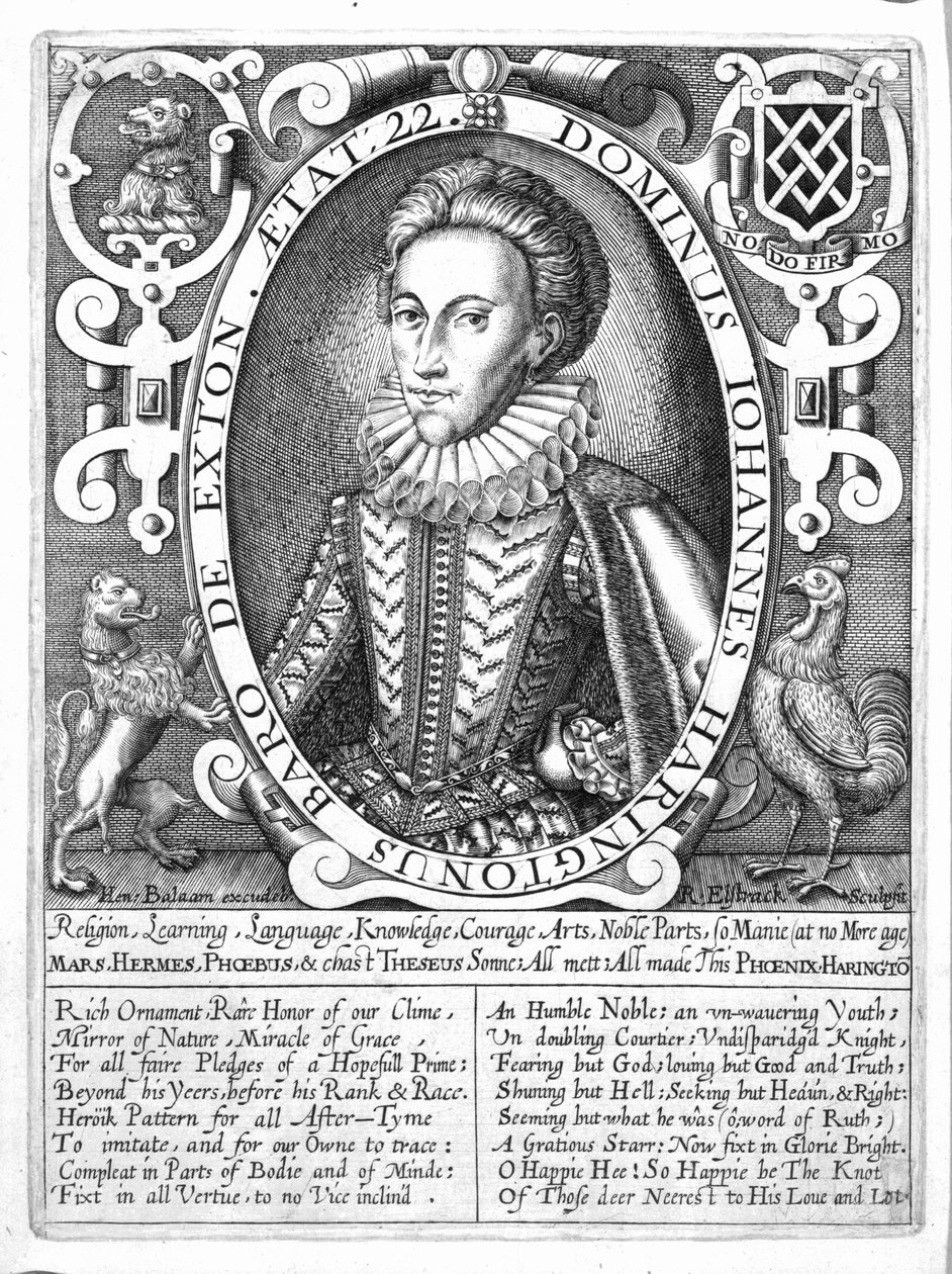 John Harington, 2. baron Harington z Extonu, vyryl Renold Elstrack, asi 1610-14 od English School