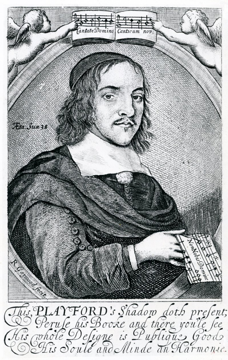 John Playford (1623-c.1686) (rytina) od English School