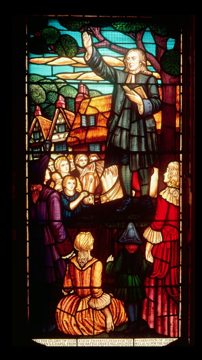 John Wesley (1703-91) Preaching the Gospels in England, c.1890 od English School