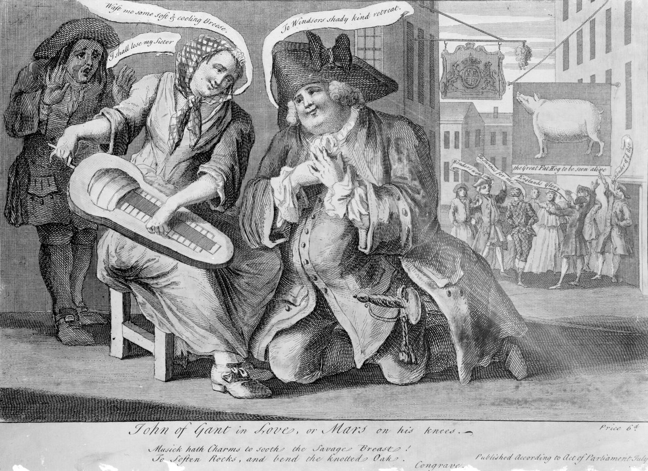 Zamilovaný John of Gant aneb Mars na kolenou, 1749 od English School