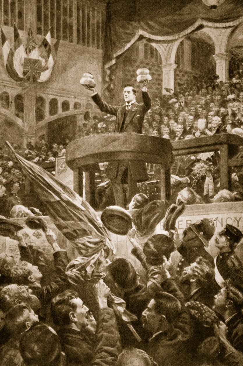 Joseph Chamberlain v Bingley Hall, Birmingham dne 4. listopadu 1903 od English School