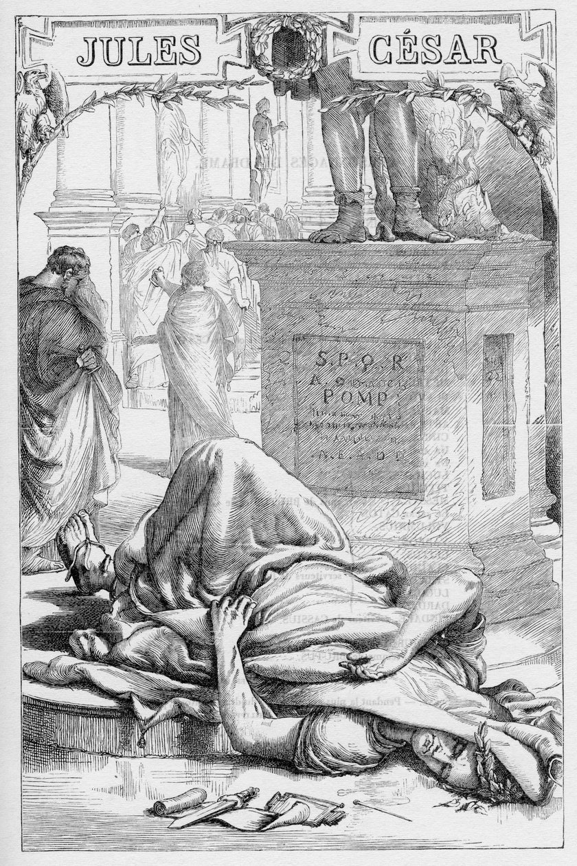 Jules Cesar – Tragédie Julia Caesara – Ilustrace v „“ Completes de William Shakespeare“““ 1866 – Ilustrace a obecná forma tohoto vydání jsou vypůjčeny z Cassellova ilustrovaného Shakespeara, vydaného v Londýně od English School