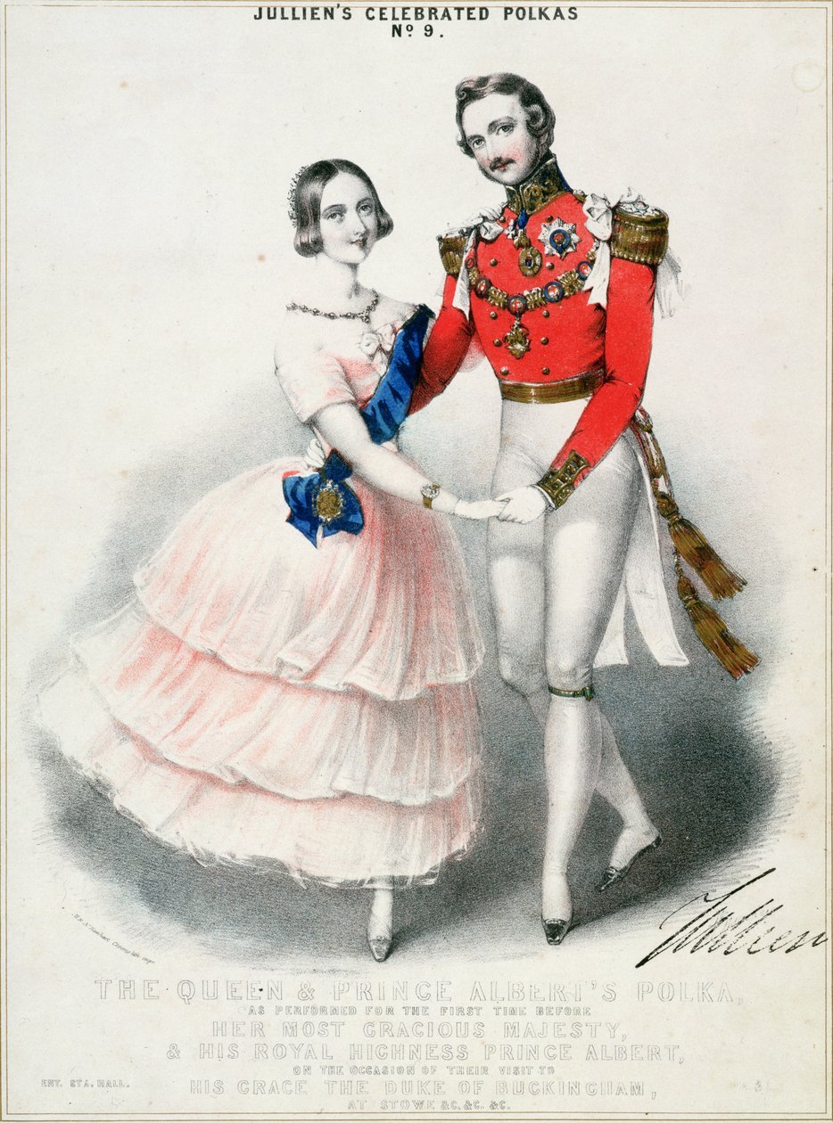 Jullienovy oslavované polky č. 9: Polka královny a prince Alberta od M. a N. Hanhartových (chromolitho) od English School