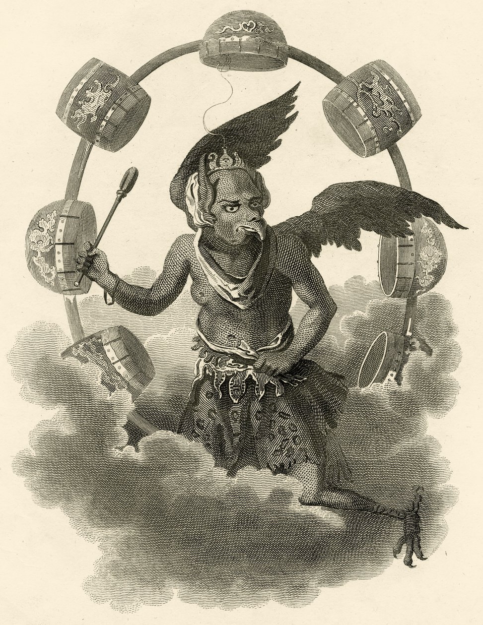 Jupiter, idol Číňanů, ilustrace ze Světa: aneb současný stav vesmíru, který je všeobecnou a úplnou sbírkou moderních cest a cest, od Cavendishe Pelhama, publikovat od English School