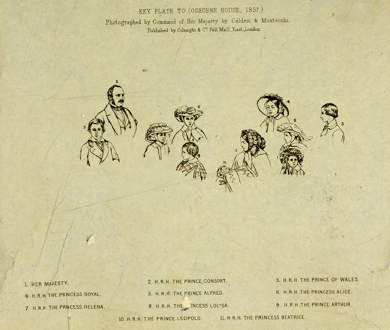 Klíčová deska k portrétu královské rodiny v Osborne House, 1857 (viz 190050) od English School