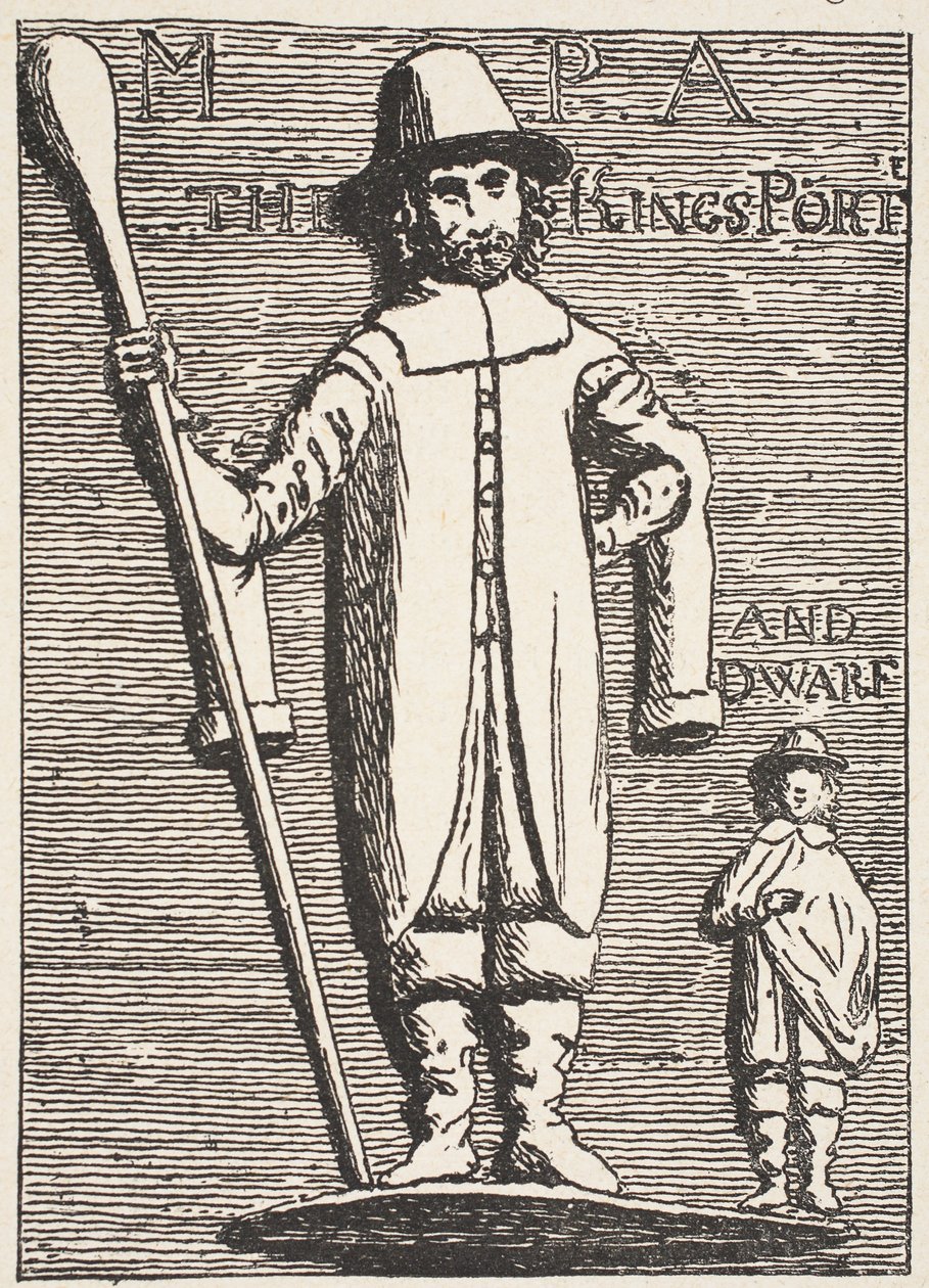 King Charles Porter a trpaslík ze starého basreliéfu od English School