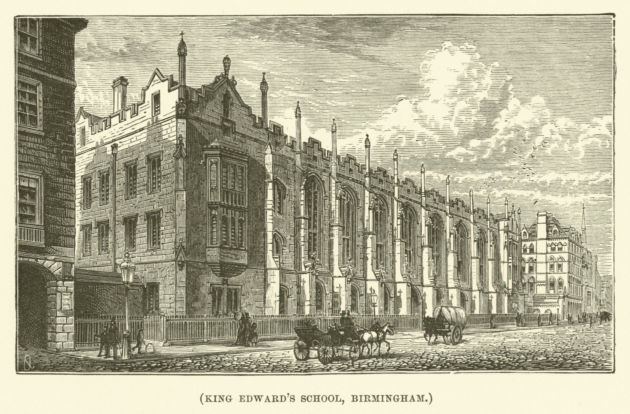 Škola krále Edwarda, Birmingham (rytina) od English School