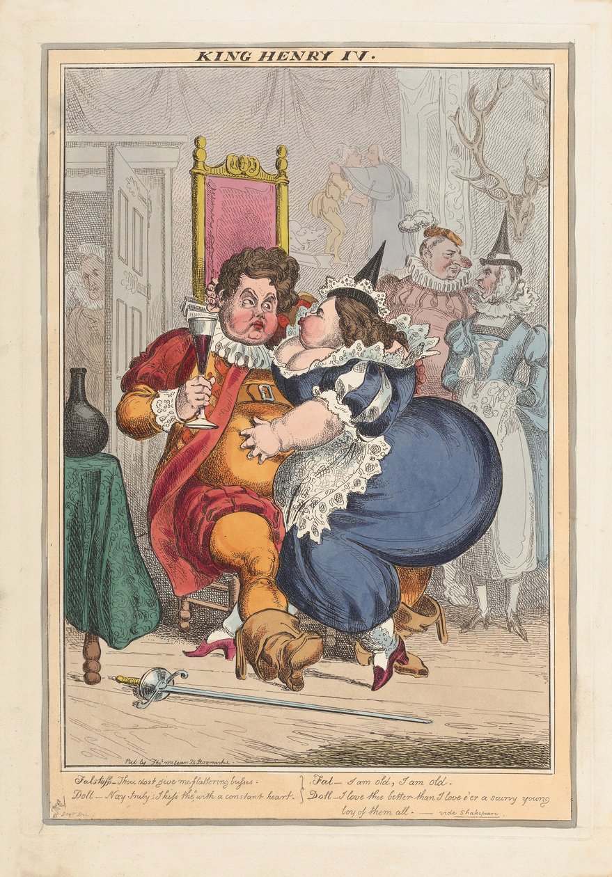 King Henry IV, pub. 1827 (ručně kolorovaná rytina) od English School