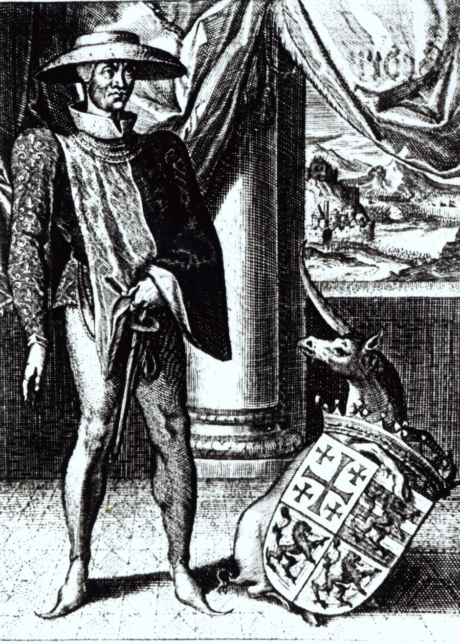 Král Jan z Brienne, král Jeruzalémský (rytina) od English School