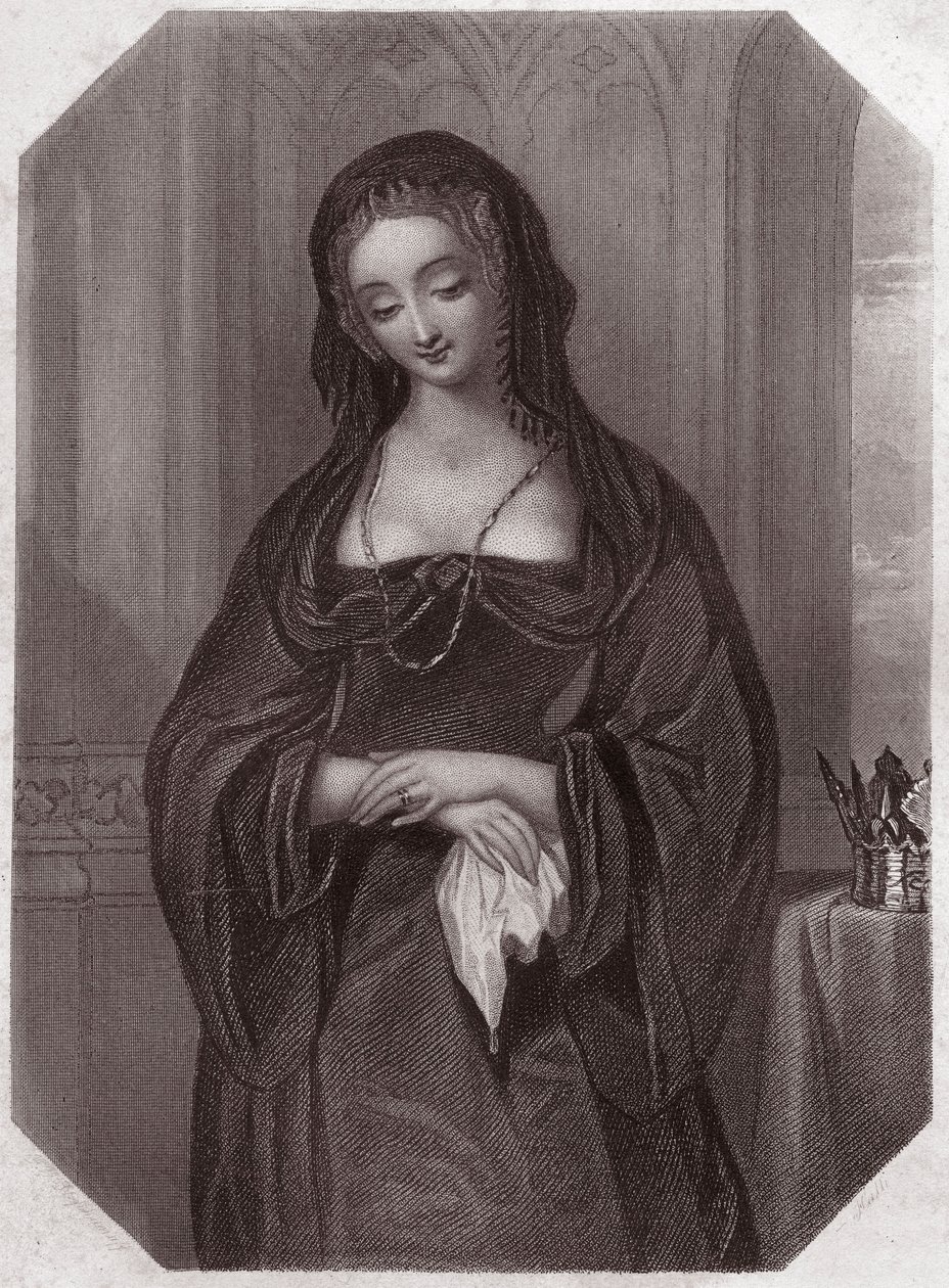 Lady Grey (Henry VI) (Henry VI) (Elizabeth Woodville) v - „“ Galerie des femmes de Shakespeare, sbírka čtyřiceti pěti vážných portrétů raných londýnských umělců, obohacená kritickými a literárními poznámkami“““ kolem roku 1838 – od „ Galerie žen z od English School