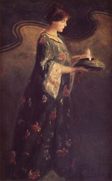 Dáma se svíčkou, kolem roku 1890 od English School