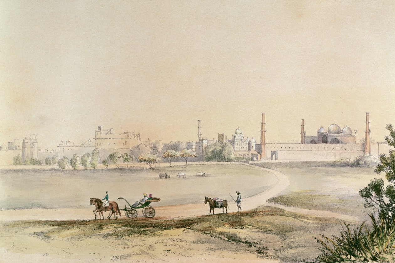 Lahore z Old Race Course, z „Orientálních skic v Paňdžábu od dámy“ od English School