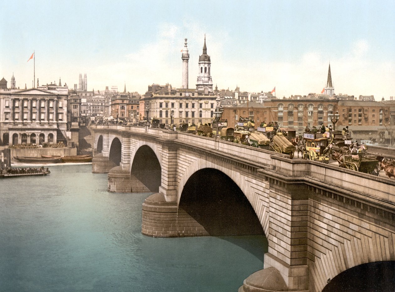 London Bridge (ručně kolorovaná fotografie) od English School