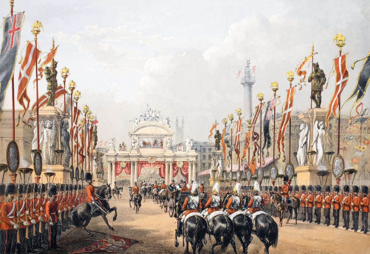 London Bridge, chovaný Honorable Artillery Company of London, z Památníku sňatku Edwarda VII. a Alexandry Dánské, hospoda. 1864 od English School