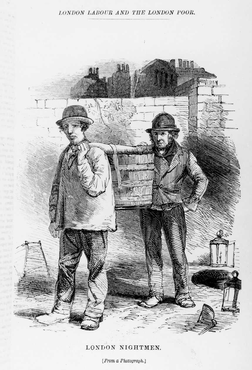 London Nightmen, ilustrace z „Londýnské práce a londýnští chudí“ od Henryho Mayhewa, kolem 40. let 19. století od English School