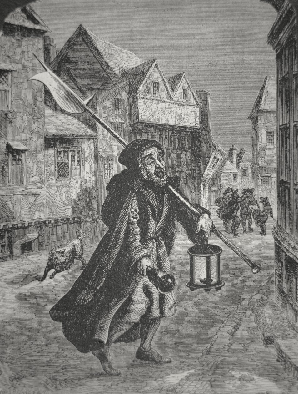 London Watchman ze 17. století (rytina) od English School