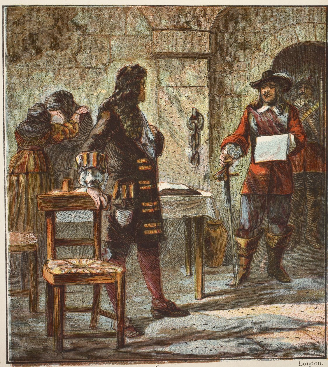 Lord W. Russell Condemned, hospoda. 1890 (barevná litografie) od English School