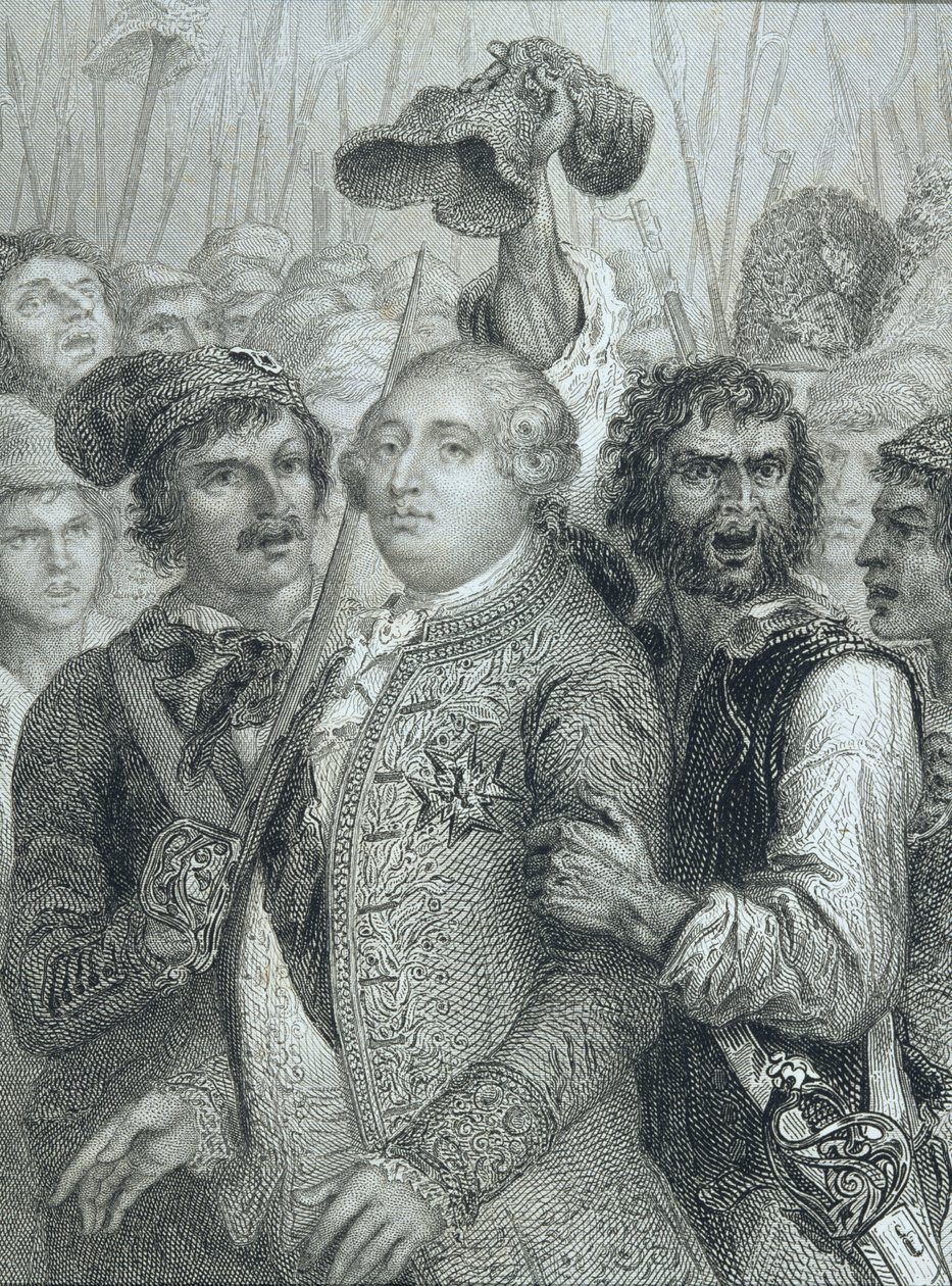 Ludvík XVI. (1754-93), král Francie, odvezen lidmi z paláce Tuileries 20. června 1792 od English School