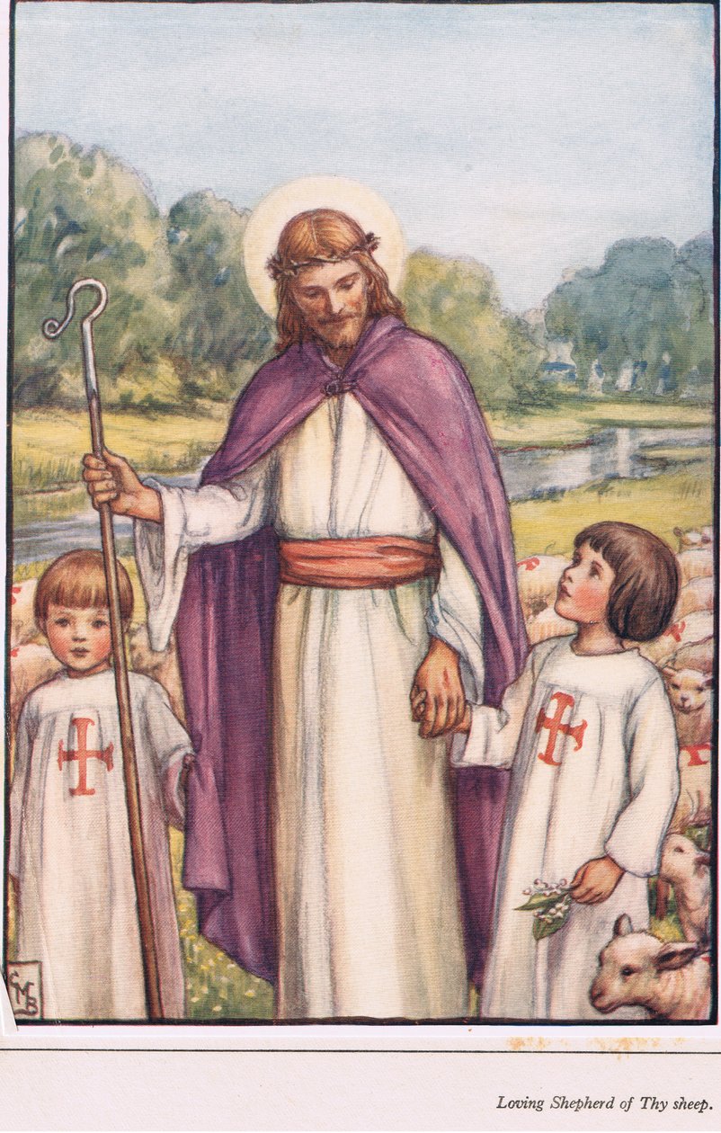 Loving Shepherd of thy Sheep, ilustrace z The Childrens Book of Hymns, 1929 od English School