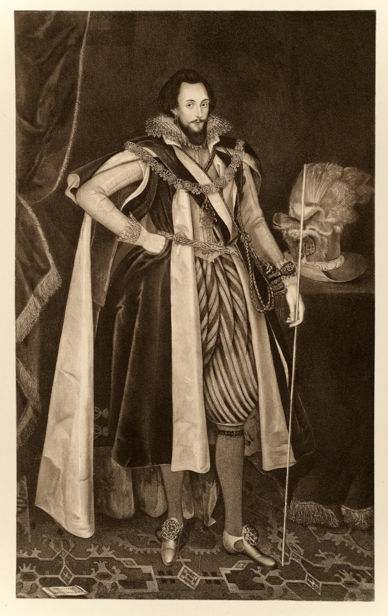 Ludovic Stuart, druhý vévoda z Lennoxu, od Jakuba I. a VI., tisk Manzi Joyant & Co. Paris, 1904 (kolotyp) od English School