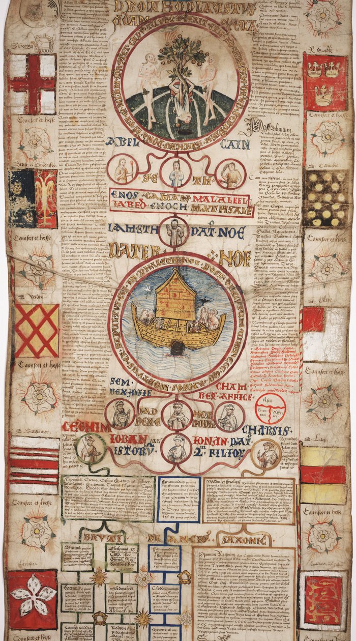 MS Lewis E 201 sekce 2, Kronika dějin světa od stvoření po Woden, s genealogií Edwarda IV., kolem roku 1461 od English School