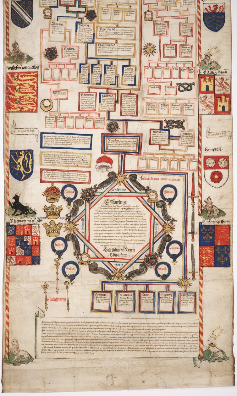 MS Lewis E 201 sekce 7, Kronika dějin světa od stvoření po Woden, s genealogií Edwarda IV., kolem roku 1461 od English School