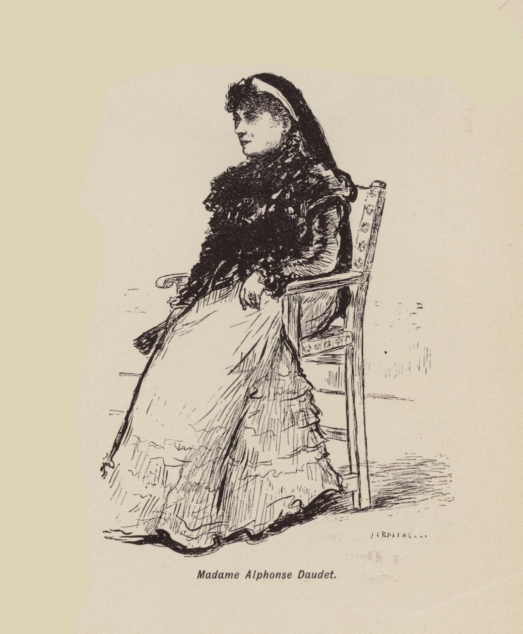 Madame Alphonse Daudet (litografie) od English School