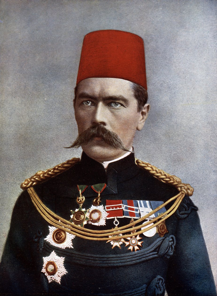 Generálmajor Lord Horatio Herbert Kitchener (1850-1916) z Chartúmu a z Broome, ilustrace z „Celebrities of the Army“ od Charlese N. Robinsona, vydáno 1900 (barevné lito) od English School