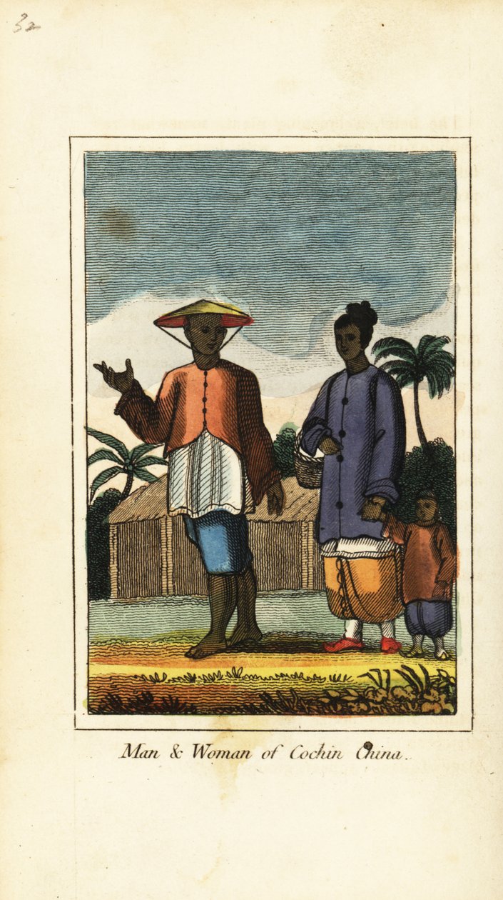 Muž a žena z Cochin Čína (Vietnam) 1818 od English School