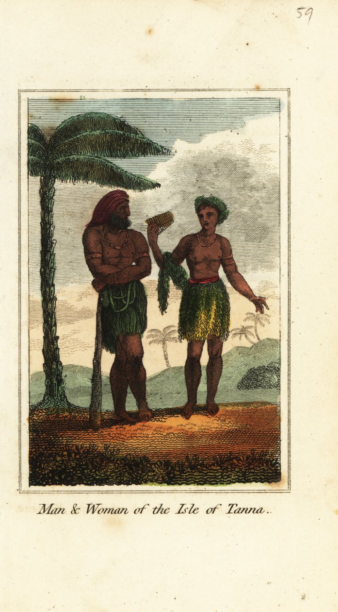 Muž a žena z ostrova Tanna, Vanuatu od English School