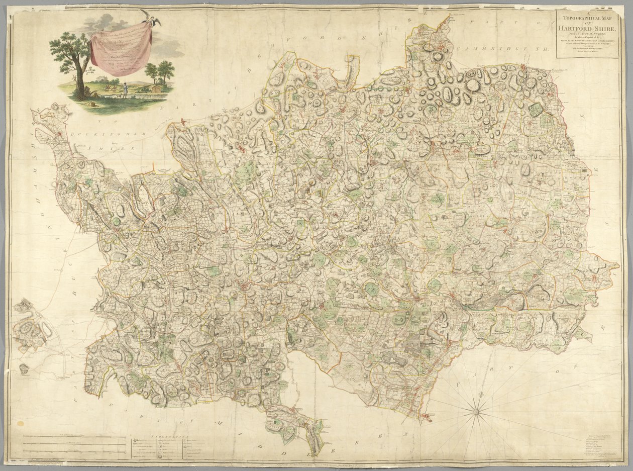 Mapa Hertfordshire od English School