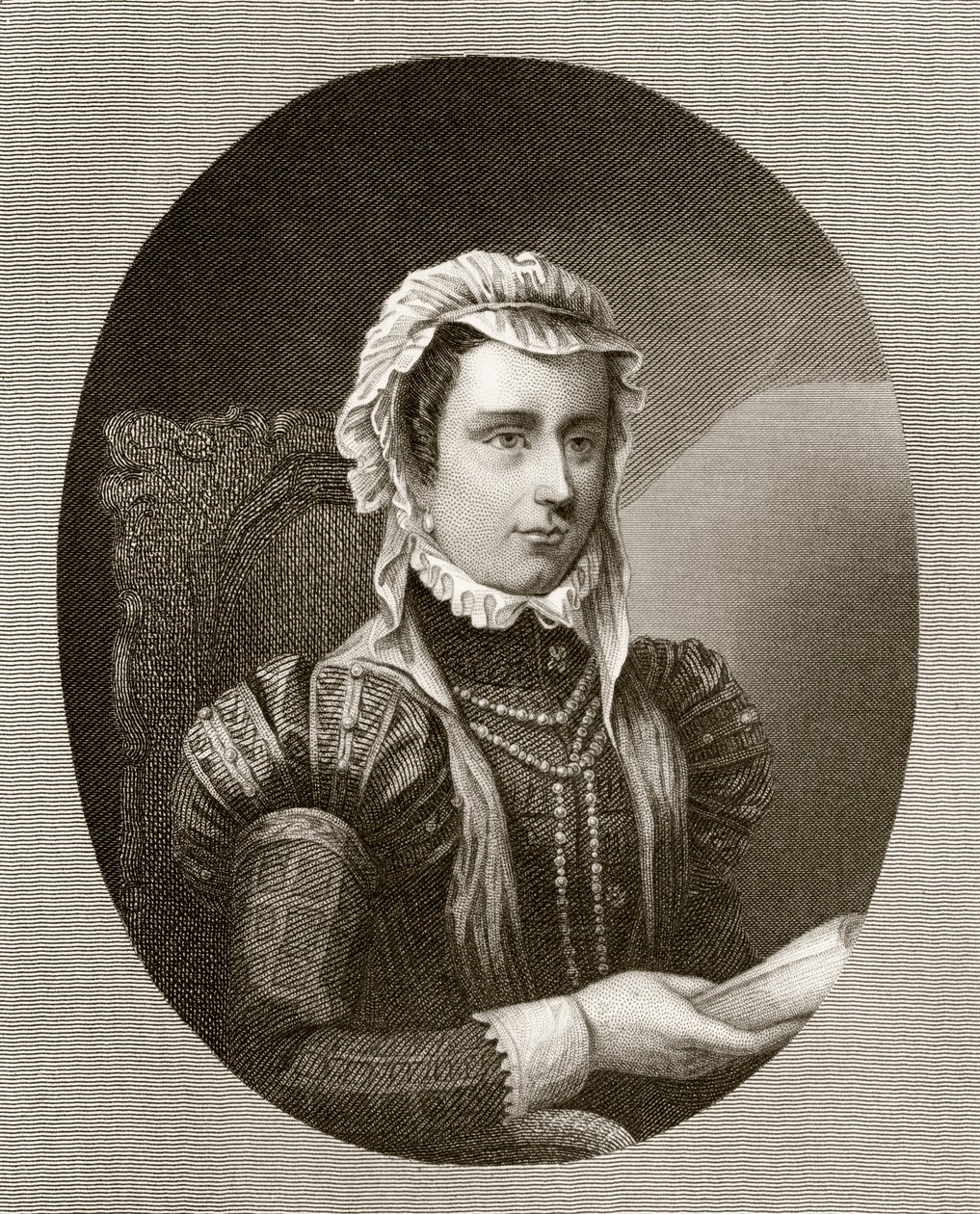 Margaret, vévodkyně z Parmy, z „Historie vlády Filipa II.“, vydané v roce 1855 od English School