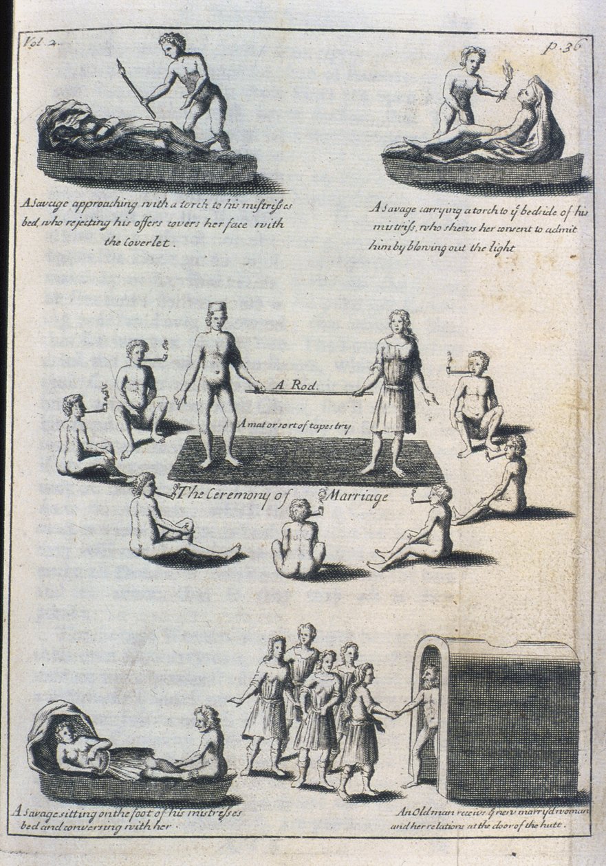 Svatební zvyky, 1703 (rytina od English School