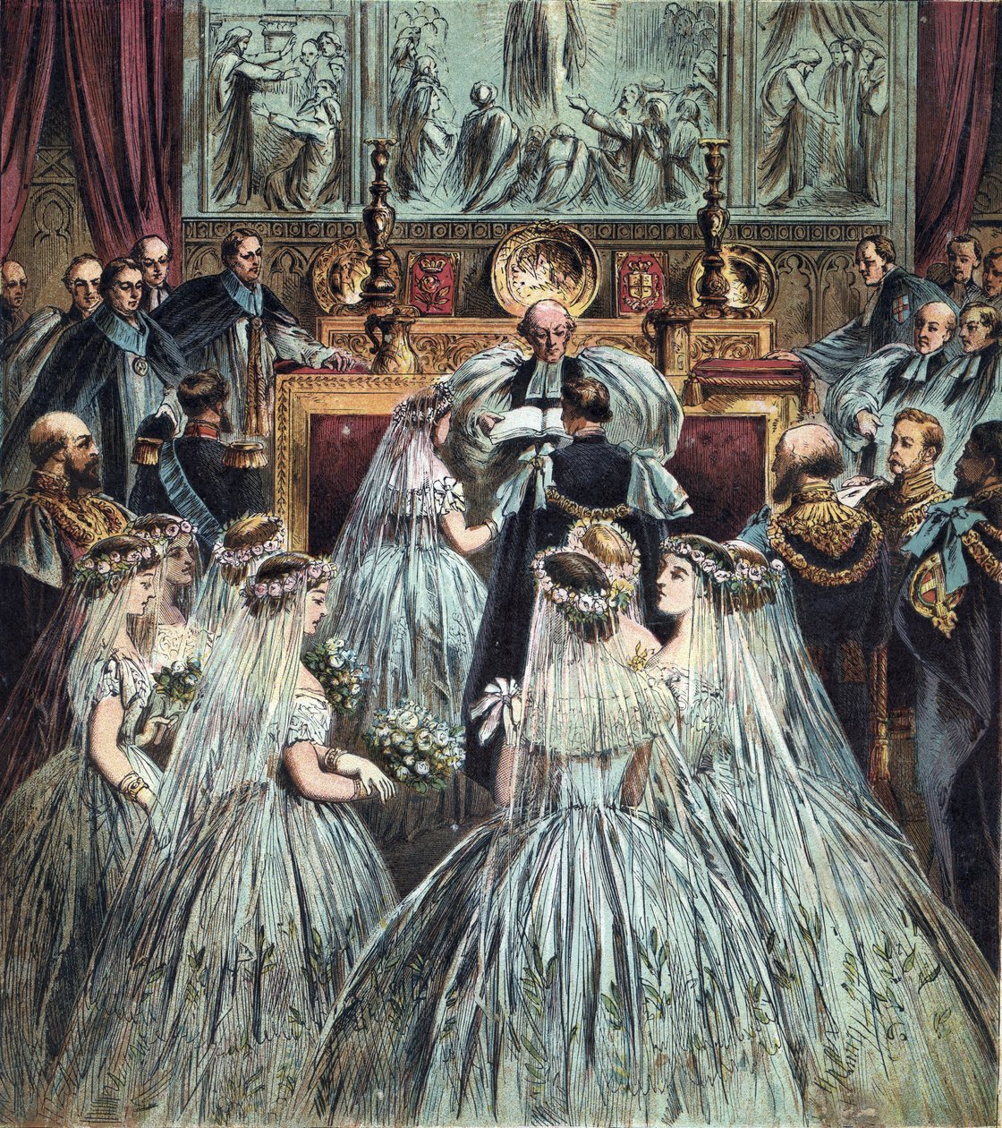 Sňatek prince z Walesu (který se stal anglickým králem Edwardem VII.) (1841-1910) s Alexandrou Dánskou (Alexandra Caroline Marie Charlotte Louise Julie ze Schleswig-Holstein-Sonderburg-Glucksbourg (Schleswig Holstein Sonderburg Glucksbourg) (1844-19 od English School