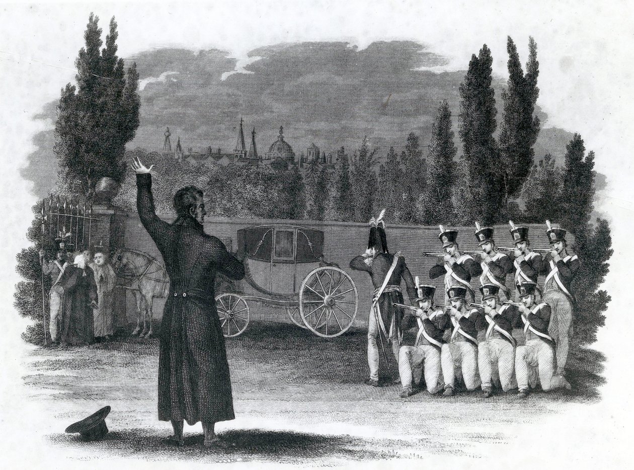 Maršál Ney se zastřelil a vydal slovo velení, publikoval Thomas Kelly, 1816 od English School