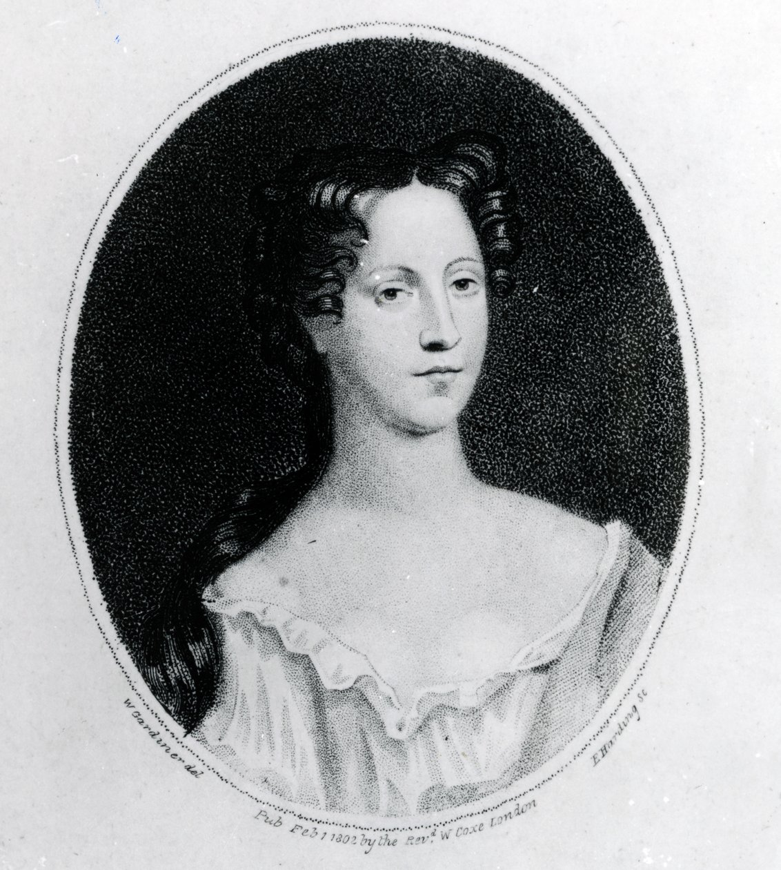 Mary Burwell, manželka Roberta Walpolea, tisk W. Gardiner, 1802 (rytina) od English School