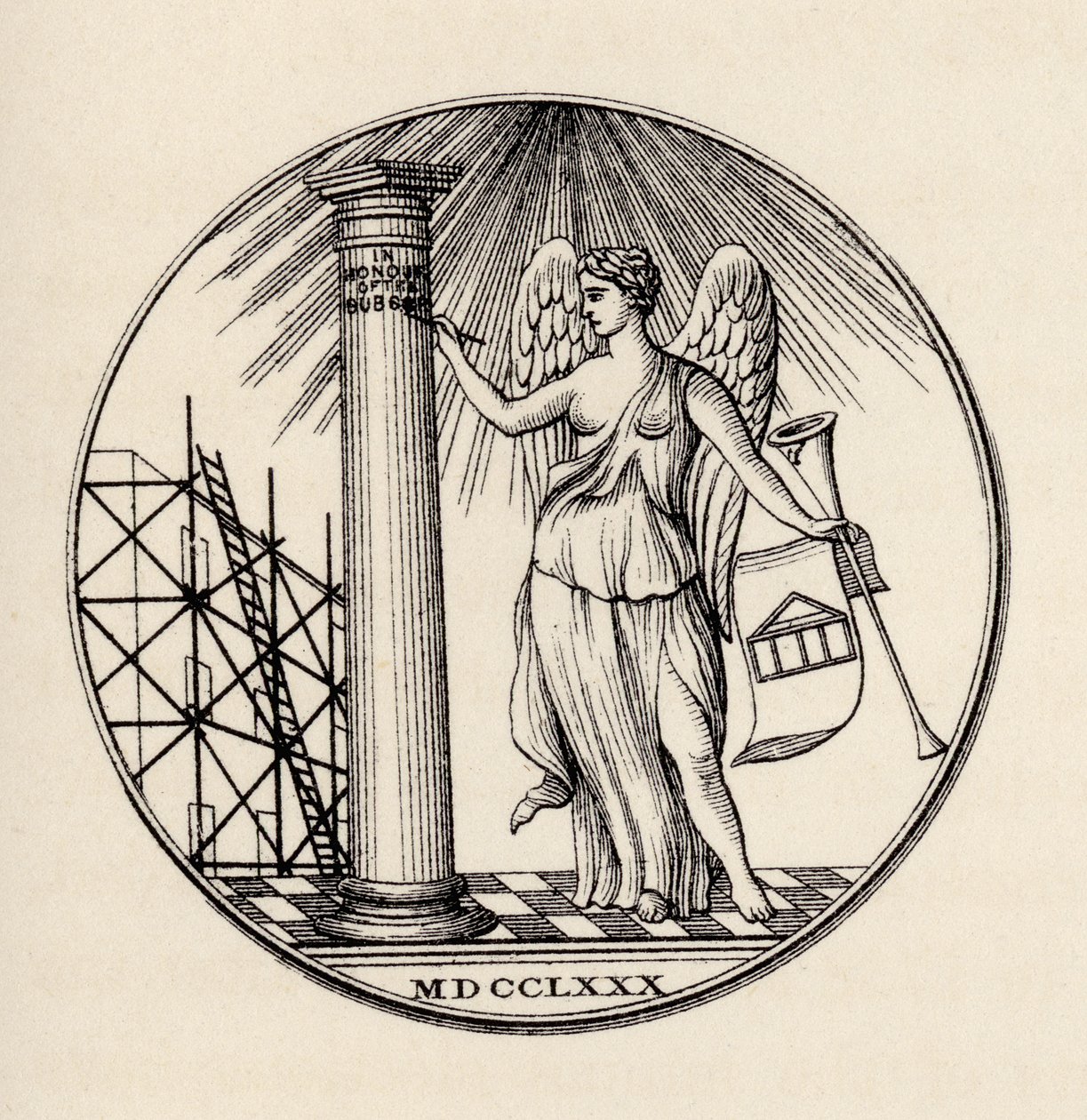 Zednářská pečeť, 1780, z „Historie svobodného zednářství, svazek III“, vydané Thomasem C. Jackem, Londýn, 1883 od English School
