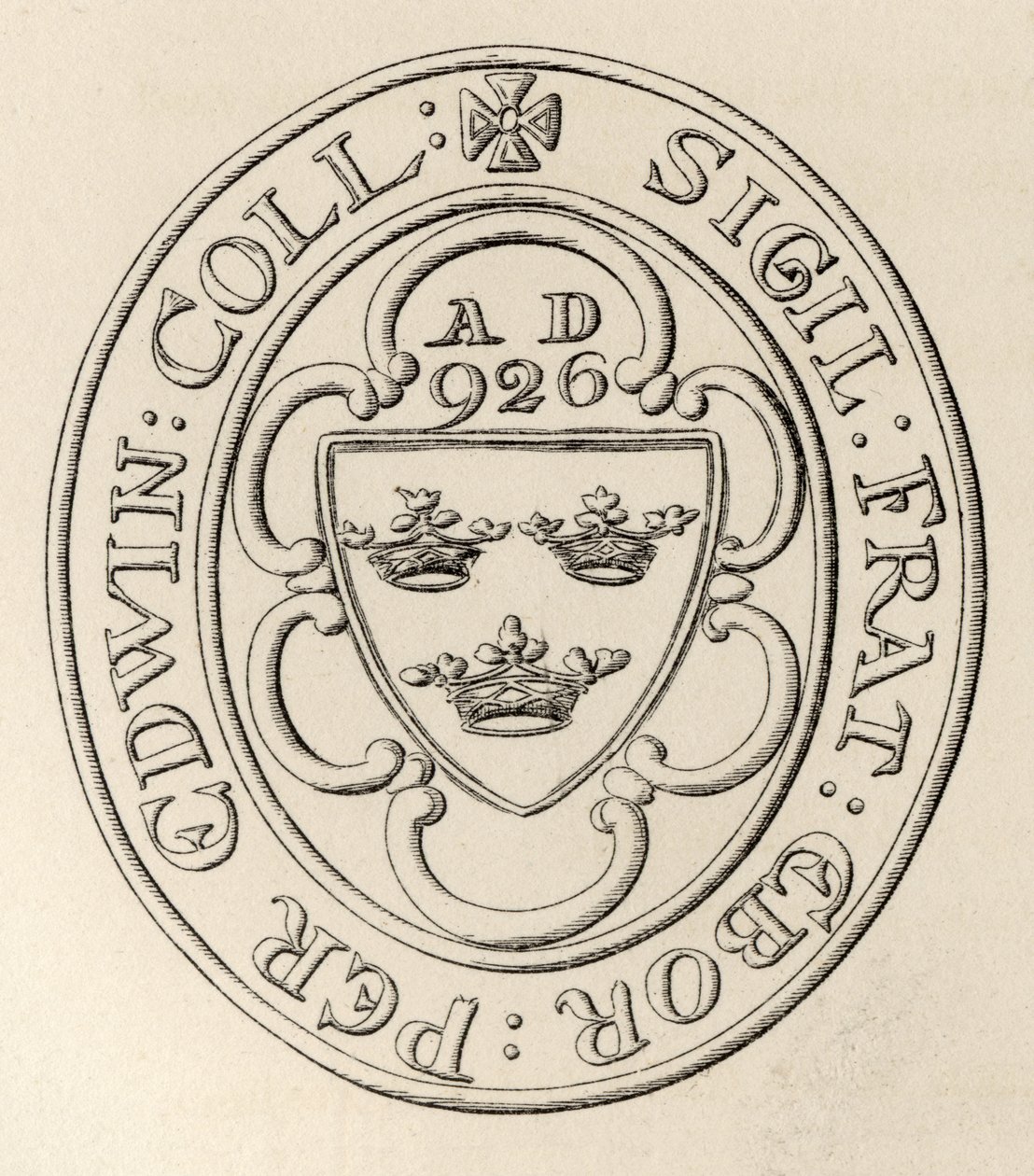 Zednářská pečeť Velké lóže vší Anglie, York, kolem roku 1766, z The History of Freemasonry, svazek II, publikoval Thomas C. Jack, Londýn, 1883 od English School