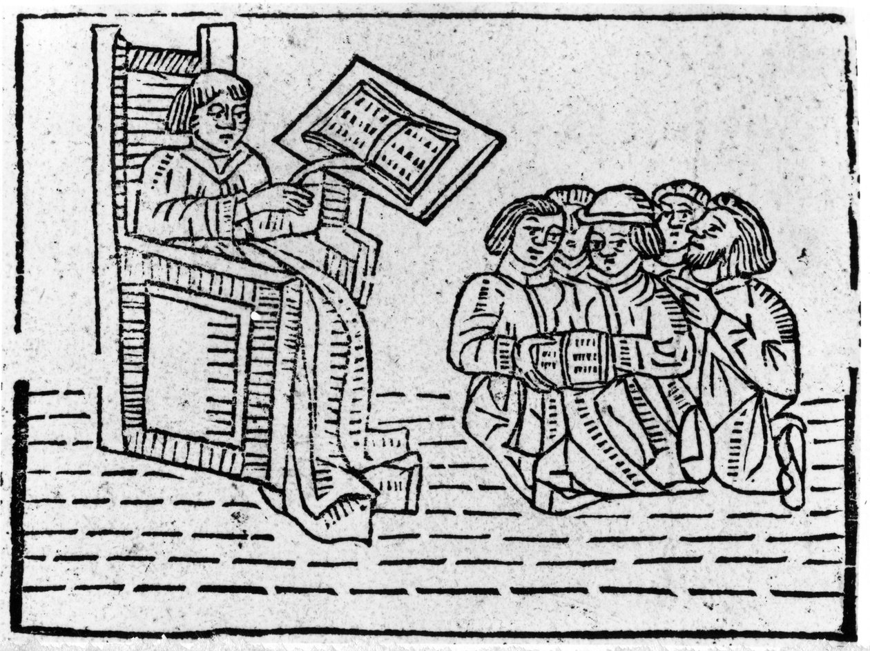 Mistr a žáci, kolem 1481 (dřevořez) od English School