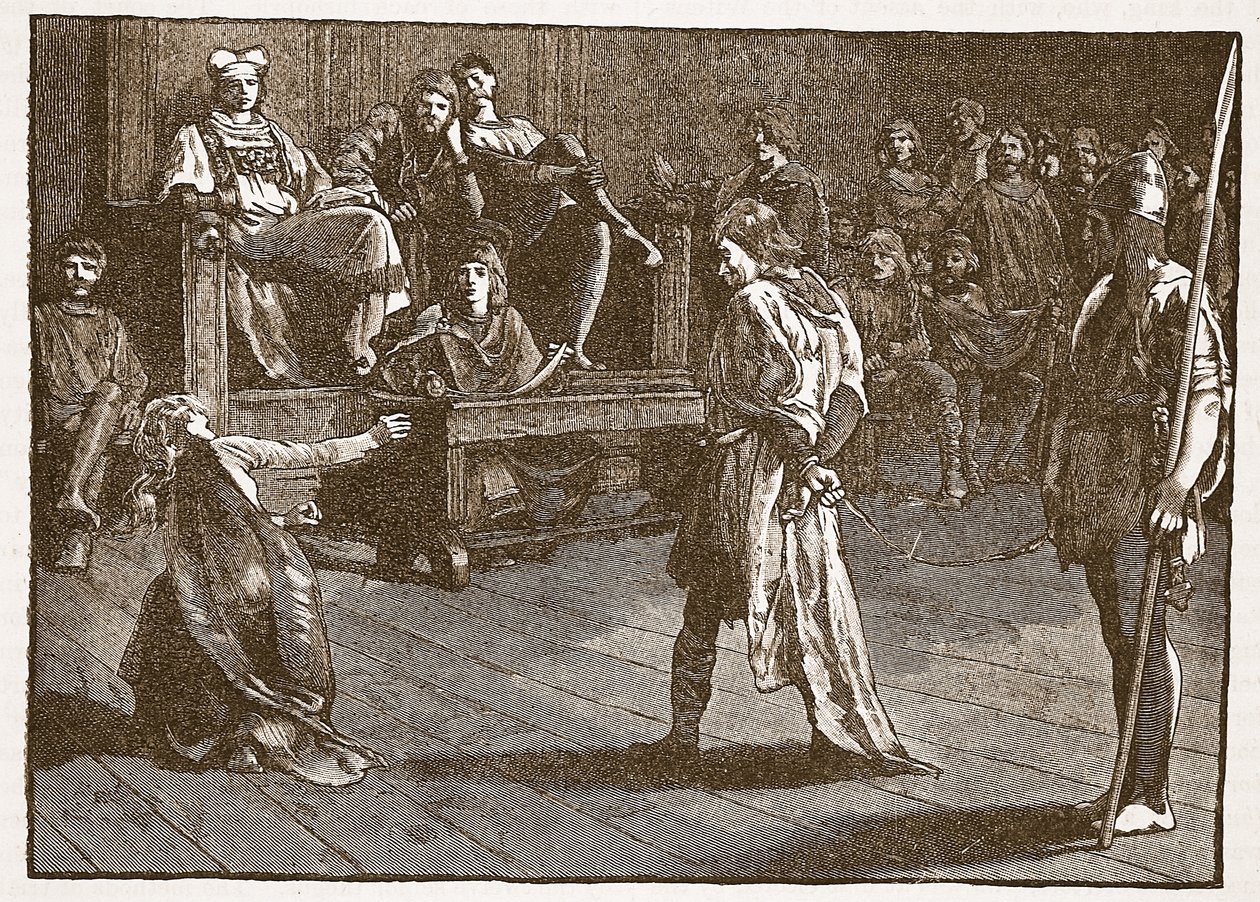 Setkání Shire-Moot, asi 835, ilustrace z Cassells Illustrated History of England (sépiová fotografie) od English School