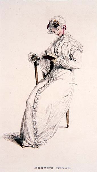 Ranní šaty, září 1811, z Ackermannova „Repository of Arts“ od English School