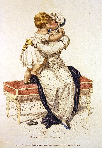 Ranní šaty, módní talíř z Ackermann