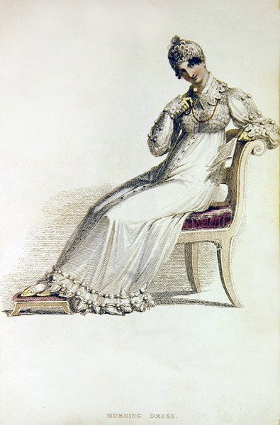 Ranní šaty, módní talíř z Ackermann