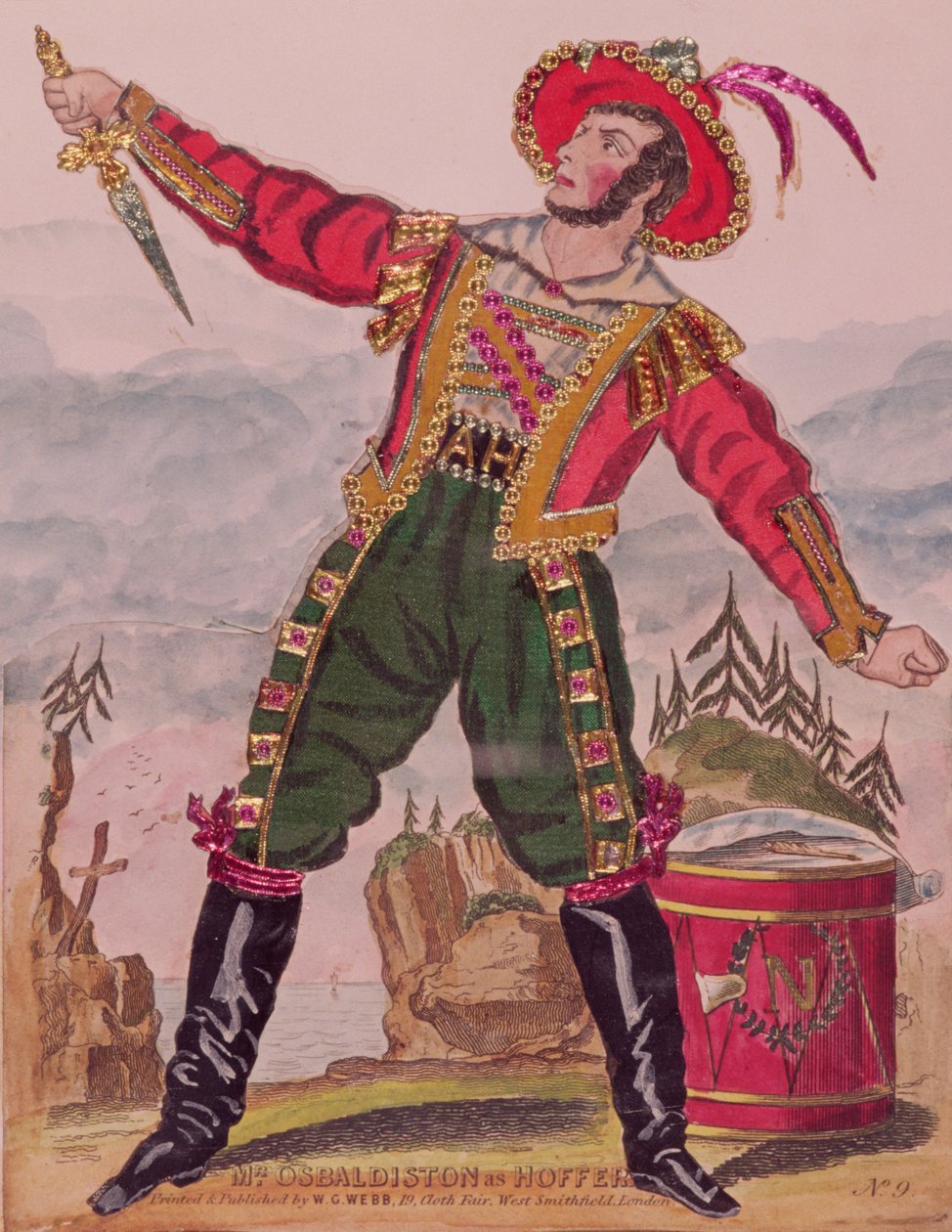 Pan Osbaldiston jako Andreas Hofer (Hoffer) vůdce tyrolských patriotů, hospoda. od W.G. Webba, Londýn (rytina a koláž) od English School