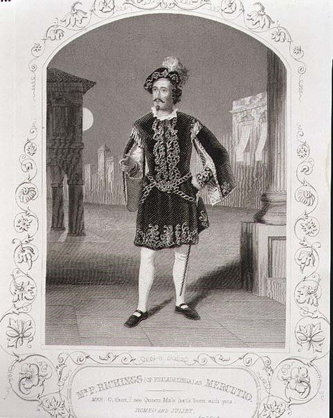 Pan P. Ritchings (z Philadelphie) jako Mercutio, dějství I Scéna 4 z 