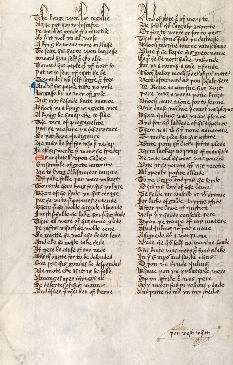 Ms326 f166v, Confessio Amantis od Johna Gowera (pero a inkoust na pergamenu) od English School