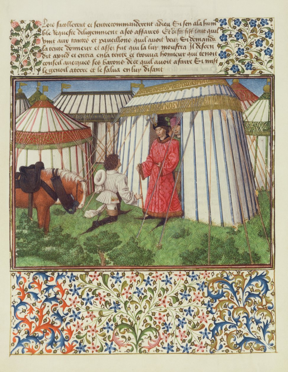 Paní 2597 Desire klečí před Honor a prosí o pomoc Heart, faksimilové vydání Livre du Coeur dAmours Espris od Rene dAnjou od English School