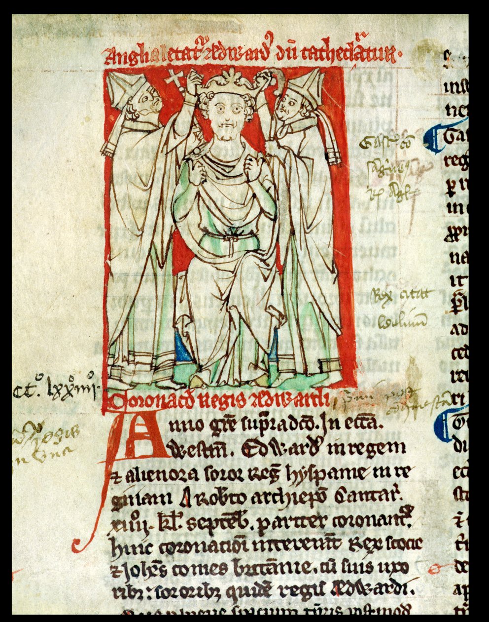 Ms 6712 (A.6.89) fol.247v Edward I (1239-1307), miniatura z Flores Historiarum, od Matthew Paris, 1250-52 od English School