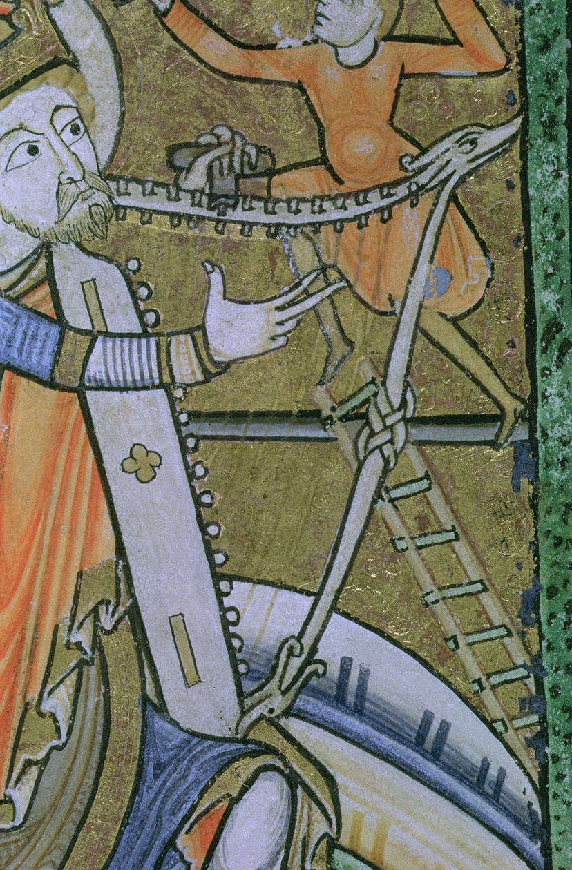 Paní Hunter 229 f.21v David ladí harfu, z Hunterian Psalter, c.1170 (pero, inkoust a tempera na pergamenu) od English School